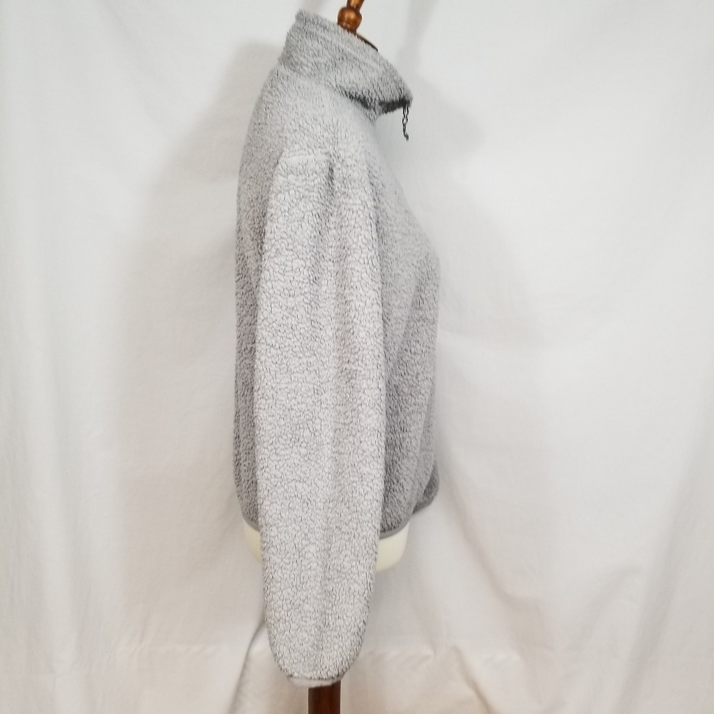 Patagonia Recycle Fabric Women's Small Gray Sherpa 1/4 Zip-Up Sweatshirt - Picture 6 of 11